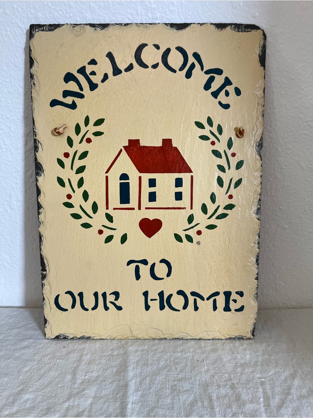 Welcome to Our Home Slate Wall Sign